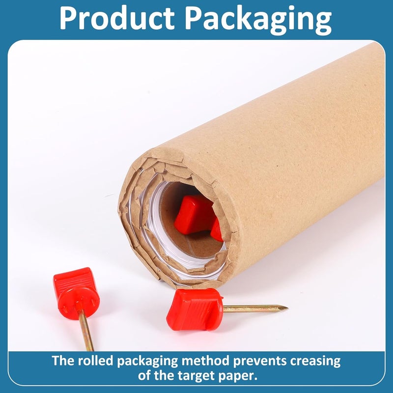 suituts 100 pcs Archery Targets Paper 3 Spot Bow and Arrow Target Paper 17 x 17 Inch Paper Archery Targets, 4 Pcs Archery Target Pins Included - Image 4